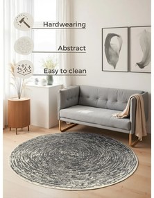 Sivo-krémový okrúhly koberec ø 120 cm Gloria Cavallo – Hanse Home