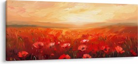Obraz - Pole vlčích makov (120x50 cm)