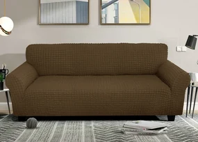 Bielastický poťah na trojmiestnu pohovku BestBerg / svetlo hnedá