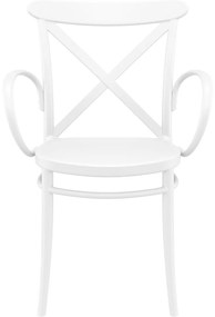 CROSS XL záhradná stolička s podrúčkami white