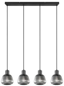 Čierne závesné svietidlo so skleneným tienidlom ø 15 cm Tarifa – Trio