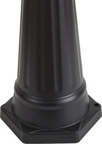 Klasická vonkajšia lampa čierna s meďou 220 cm 3-svetlá IP44 - Havana