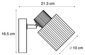 Moderné bodové svietidlo drevo s dymovým sklom otočné a naklápacie - Gracy