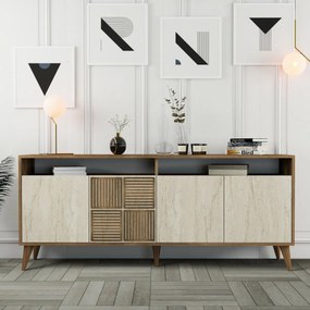 Skrinka Milan 2 Walnut and Travertine