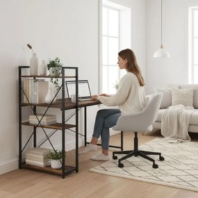 Pracovný a herný stôl s policami 120 x 60 cm čierna