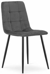 Set troch jedálenských stoličiek KARA tmavosivé (čierne nohy) (3ks)