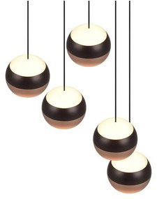 LED závesné svietidlo s kovovým tienidlom ø 30 cm v čierno-medenej farbe Orbit - Trio Select