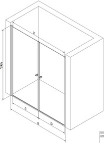 Mexen Pretoria Duo, 2-krídlové sprchové dvere do otvoru 150 cm, 6mm číre sklo, chrómový profil, 852-150-000-02-00