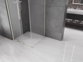 Mexen Velar, sprchový kút s posuvnými dverami 120 x 120 cm, 8mm sklo námraza, brúsená oceľ, 871-120-120-31-97