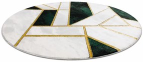 Koberec EMERALD exkluzívny 1015 kruh - glamour, marmur, geometrický zelený/zlatý