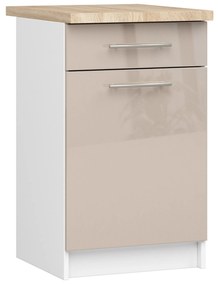Dolná kuchynská skrinka Ozara S50 SZ4 (biela + cappuccino lesk). Akcia -20%. Vlastná spoľahlivá doprava až k Vám domov. 1071143