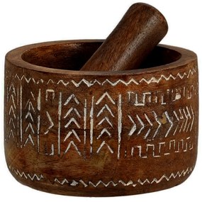 Drevený mažiar Etnic, 10x6,5 cm