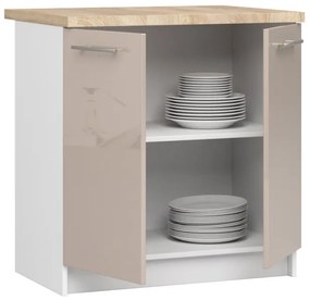 Spodná kuchynská skrinka s doskou OLIWIA S80 biela / cappuccino, lesk