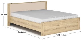 Manželská posteľ s roštom Daicos LB-160 160x200 cm - dub artisan / champagne