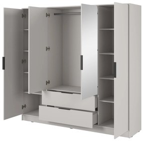 Šatní skříň Kelly 4D 206 cm se zrcadlem kašmír