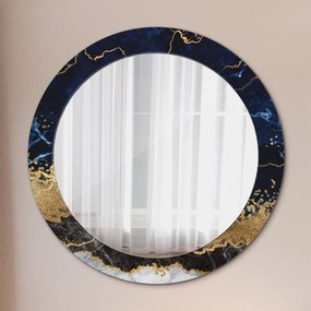 Okrúhle ozdobné zrkadlo Modrý mramor fi 70 cm