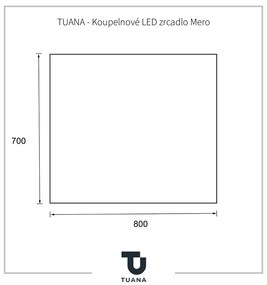 Tuana Mero, LED kúpeľňové zrkadlo 80x70 cm, CER-TU-475943