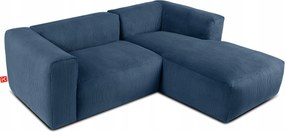 Modulárna rohová sedačka do obývačky pravá mäkká Konsimo Buffo, modrá