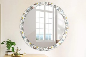Okrúhle ozdobné zrkadlo na stenu Motýľ fi 100 cm
