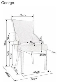 Jedálenská stolička GEORGE VELVET modrá
