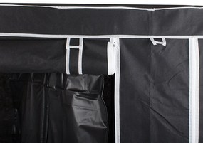 Skladací textilný šatník - čierny | 162x125x42cm
