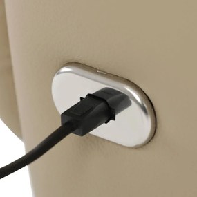 Kožené polohovacie kreslo krémové, elektrické TV-B3980 CRM3