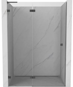 Mexen, Mexen Lunar L Otočné ľavé sprchové dvere 135 cm, transparentné, pištoľový kov - 834L-135-000-95-00-L