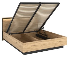 MANŽELSKÁ POSTEĽ MAXIMO 160x200 DUB ARTISAN / ČIERNA