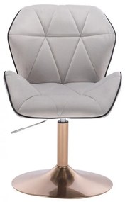 LuxuryForm DESIGN Stolička MILANO MAX VELUR na zlatom tanieri - šedá