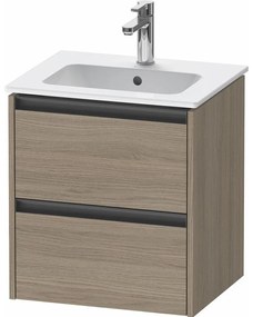 DURAVIT Ketho 2 závesná skrinka pod umývadlo, 2 zásuvky, 510 x 420 x 549 mm, dub Terra, K25261035350000