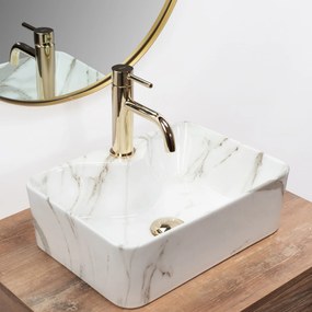 Rea Demi Mini, umývadlo na dosku 410x310x130 mm, imitácia kameňa-Aiax Shiny, REA-U6504