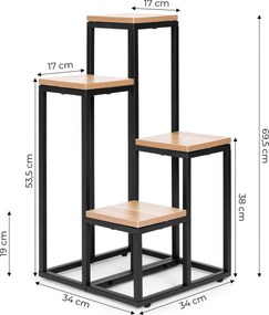 Stojan na květiny GEORGE světlý ořech