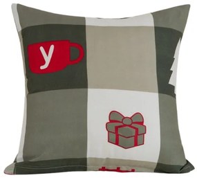 Obliečka na vankúš z mikrovlákna CHRISTMAS SOCKS 45x45 cm, zelená