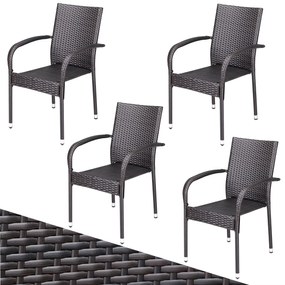 InternetovaZahrada Ratanové stoličky Comfort 4 ks - hnedá