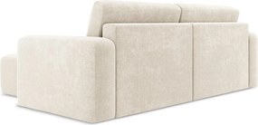 Krémovobiela ženilková rozkladacia/s úložným priestorom rohová pohovka (pravý roh/s leňoškou) Kona – Makamii