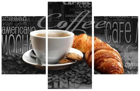 Obraz kávy a croissantov (90x60 cm)