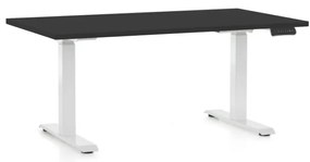 Výškovo nastaviteľný stôl OfficeTech C, 120 x 80 cm, biela podnož, čierna
