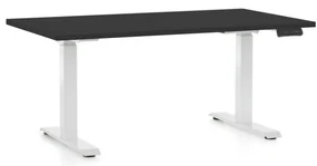 Výškovo nastaviteľný stôl OfficeTech C, 120 x 80 cm, biela podnož, čierna