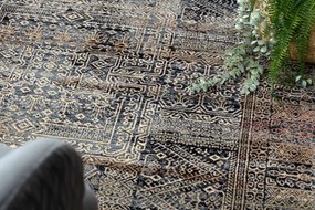 Koberec KESHAN, strapce 1251/53511 zlatý / modrý