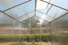 Skleník so základňou BestBerg BBGH‑606S / 3,61 m² / 190 × 190 × 194 cm / strieborná