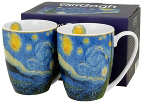 Porcelánový hrnček Van Gogh Starry Night 350 ml sada 2ks