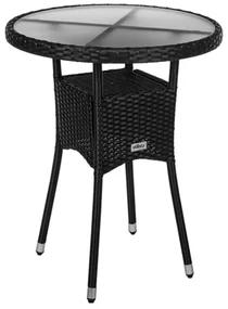 STILISTA okrúhly záhradný stolík, 60 cm, čierny