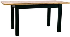 Rozkladací jedálenský stôl COBALT 120x80 + 40 - dub wotan/čierna