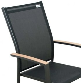 Doppler EXPERT WOOD antracit - záhradná hliníková sedacia súprava 4+1