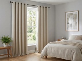 Bielo-krémový záves OXFORD 140x250 cm Zavesenie: Kovové krúžky