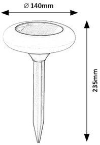 Rabalux 7069 - LED RGB solárne svietidlo HAITI LED/0,6W/3,7V IP65