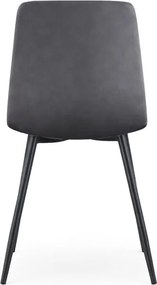 Sada šiestich jedálenských stoličiek MILO zamatové, grafitové / čierne nohy (6 ks)