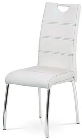 Jedálenská stolička v modernom štýle z bielej ekokože