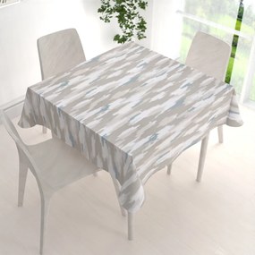 Biante Zamatový štvorcový obrus Tamara TMR-024 Sivo-béžovo-biele žíhané pásy 90x90 cm