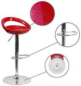 Barové stoličky Kitti, 2 ks, bordové